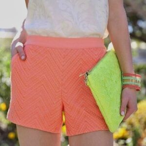 Skies Are Blue Karla Textured Lined Shorts Peach Color High Waisted Size Small